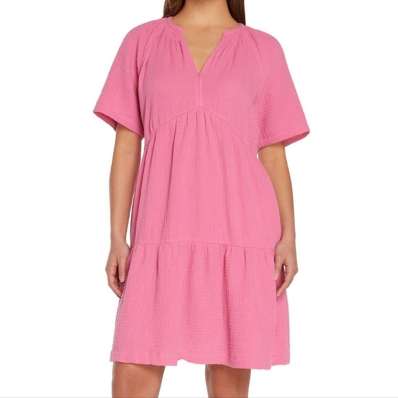 GAP Dresses & Skirts - GAP Pink Cotton Gauze Dress or Swim Cover-Up Size XL Spring Summer Casual Beach